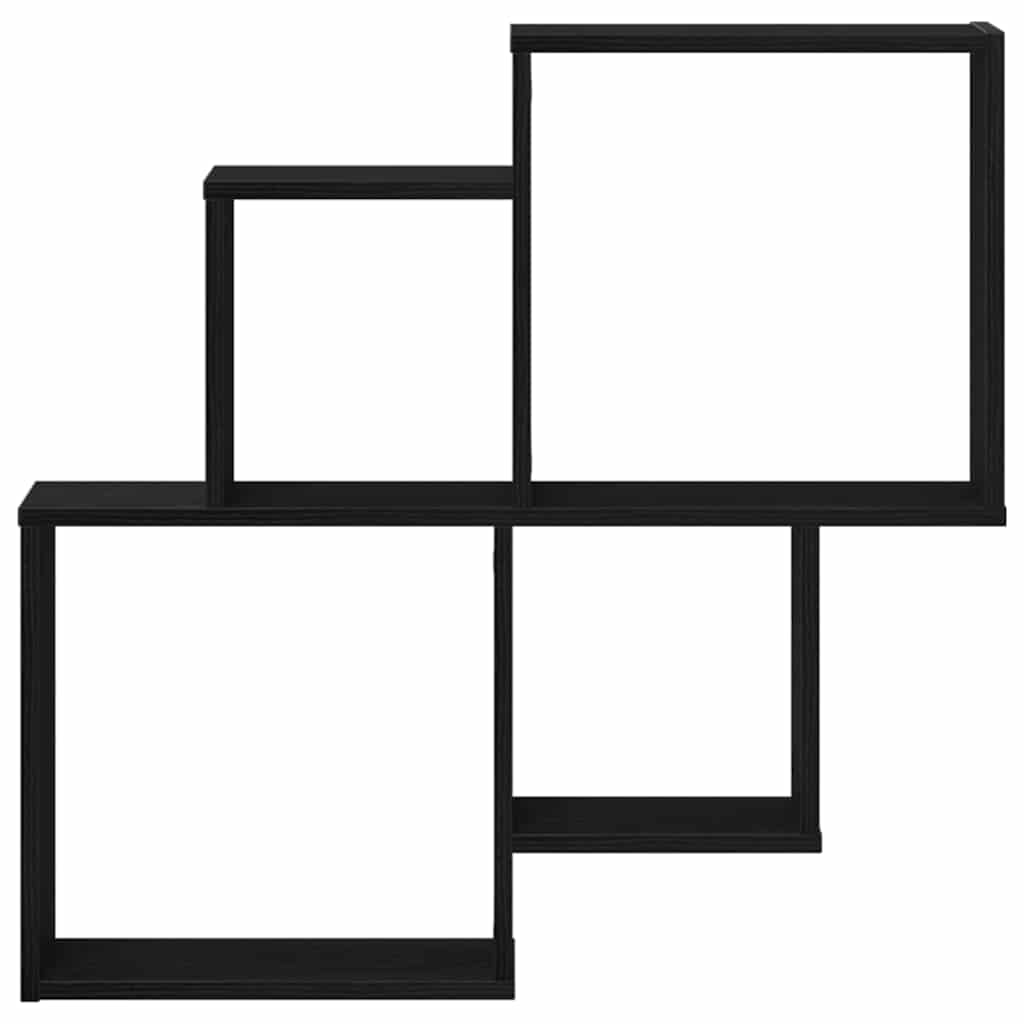 Étagère Murale Cube avec étagère Chêne noir 80 x 15 x 78.5 cm