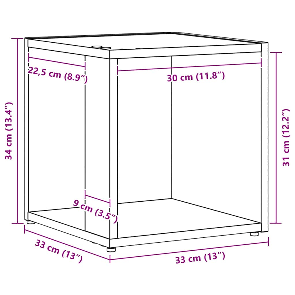 Étagères d'angle Chêne noir 33 x 33 x 34.5 cm Bois d'ingénierie