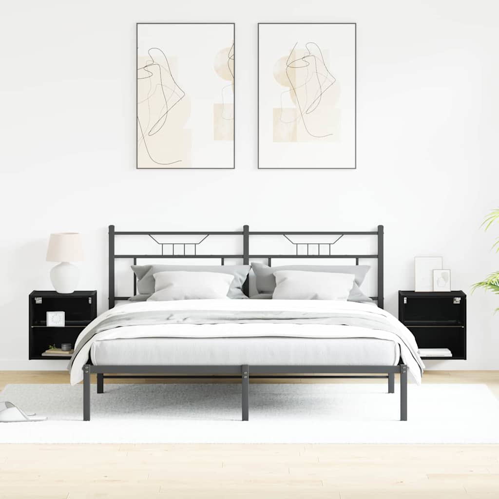Étagère flottante avec étagère 2 pcs Noir 40 x 28.5 x 40 cm