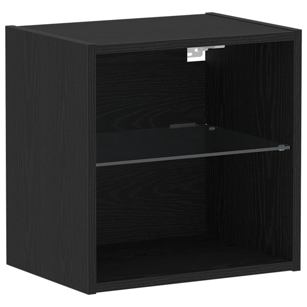 Étagère flottante avec étagère 2 pcs Noir 40 x 28.5 x 40 cm