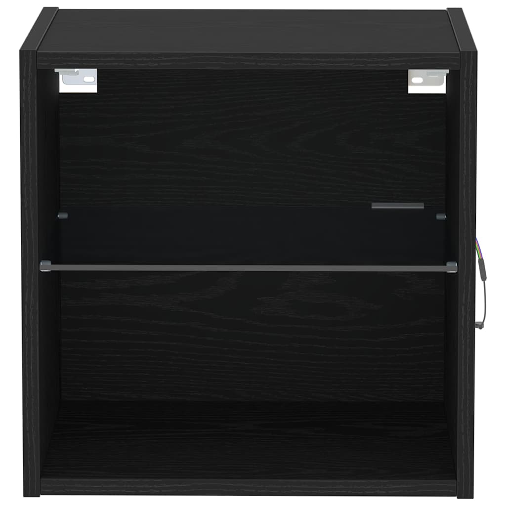 Étagère flottante avec étagère 2 pcs Noir 40 x 28.5 x 40 cm