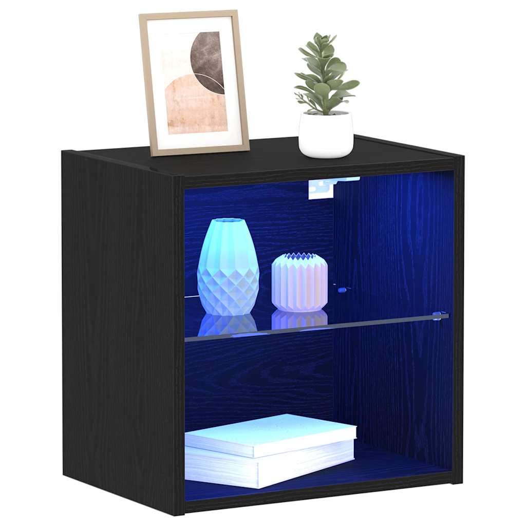 Étagère flottante avec étagère 2 pcs Noir 40 x 28.5 x 40 cm
