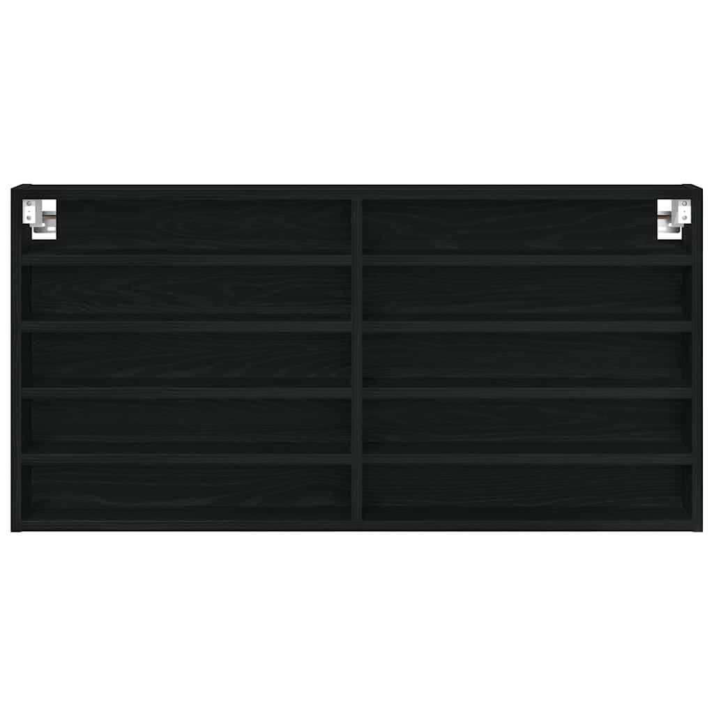 Cabinet d'Affichage avec étagère Chêne noir 100 x 8.5 x 50 cm