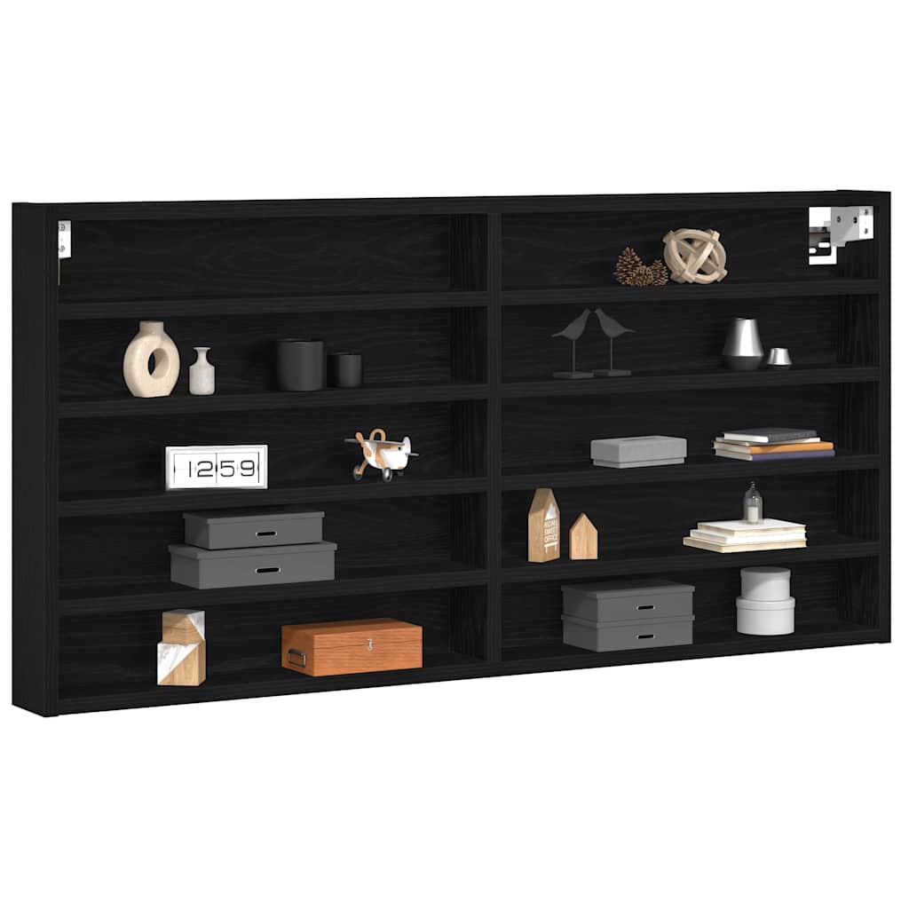 Cabinet d'Affichage avec étagère Chêne noir 100 x 8.5 x 50 cm