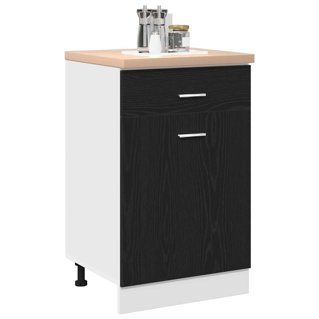 Armoire à tiroirs avec tiroir Chêne noir 50 x 46 x 81.5 cm