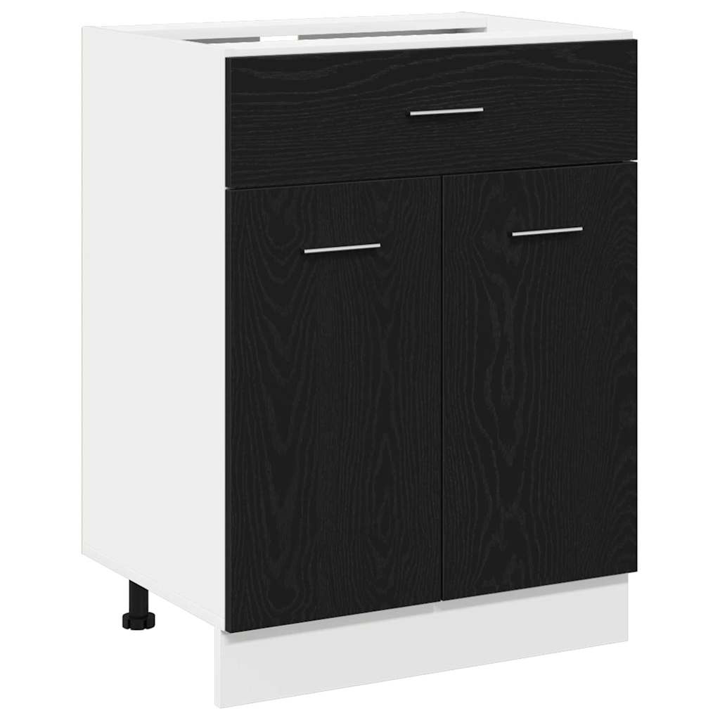 Cabinet de base avec tiroir Chêne noir 60 x 46 x 81.5 cm
