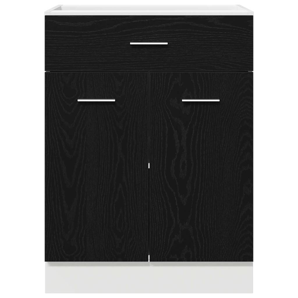 Cabinet de base avec tiroir Chêne noir 60 x 46 x 81.5 cm