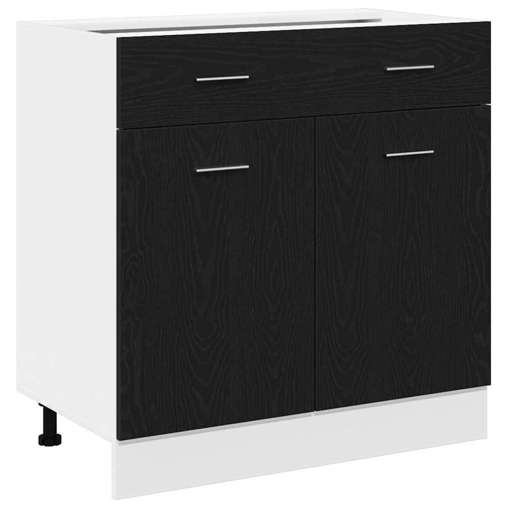 Cabinet avec Tiroir avec tiroir Chêne noir 80 x 46 x 81.5 cm