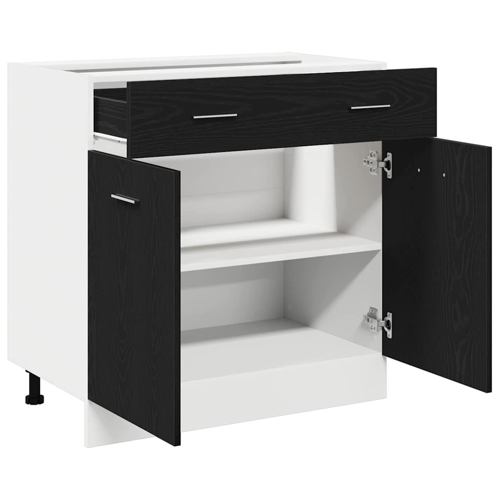 Cabinet avec Tiroir avec tiroir Chêne noir 80 x 46 x 81.5 cm