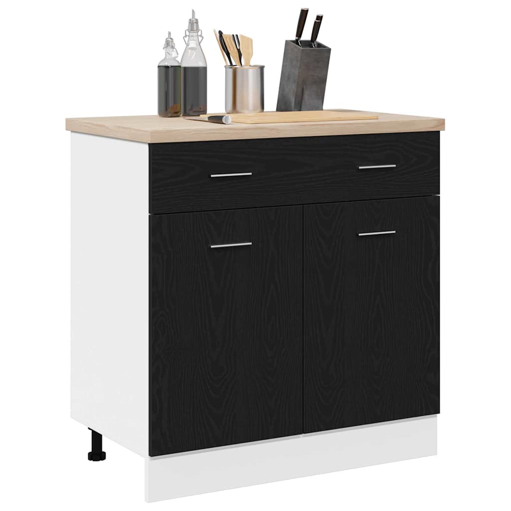 Cabinet avec Tiroir avec tiroir Chêne noir 80 x 46 x 81.5 cm