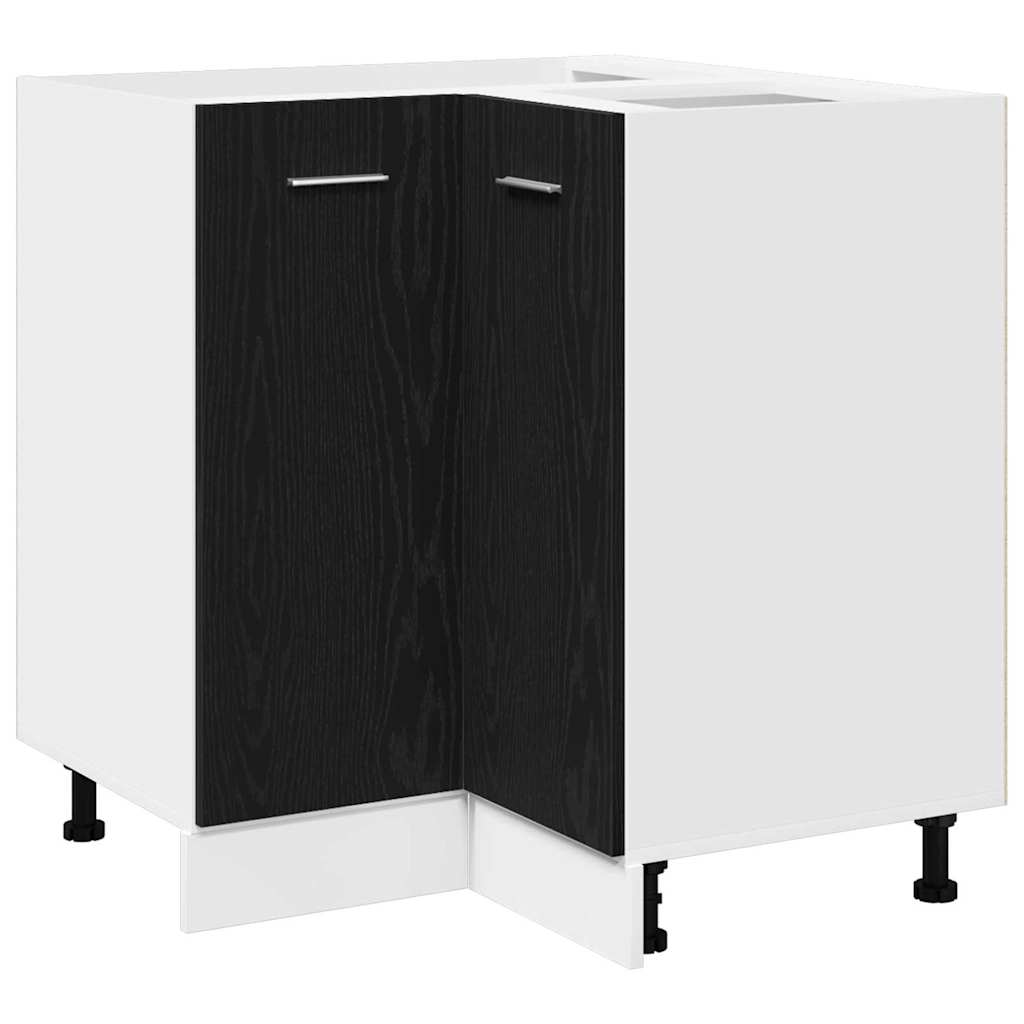 Armoire d'angle en bas Chêne noir 75.5 x 75.5 x 81.5 cm