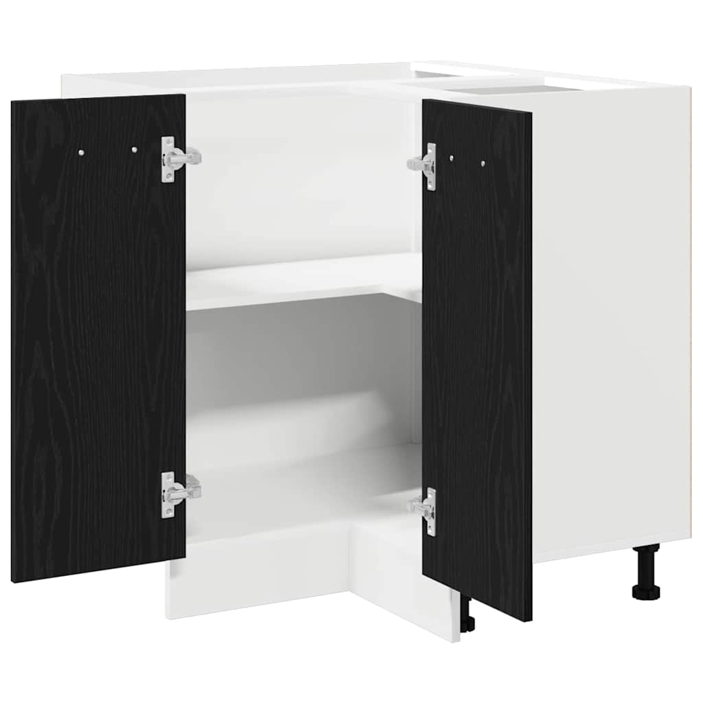 Armoire d'angle en bas Chêne noir 75.5 x 75.5 x 81.5 cm