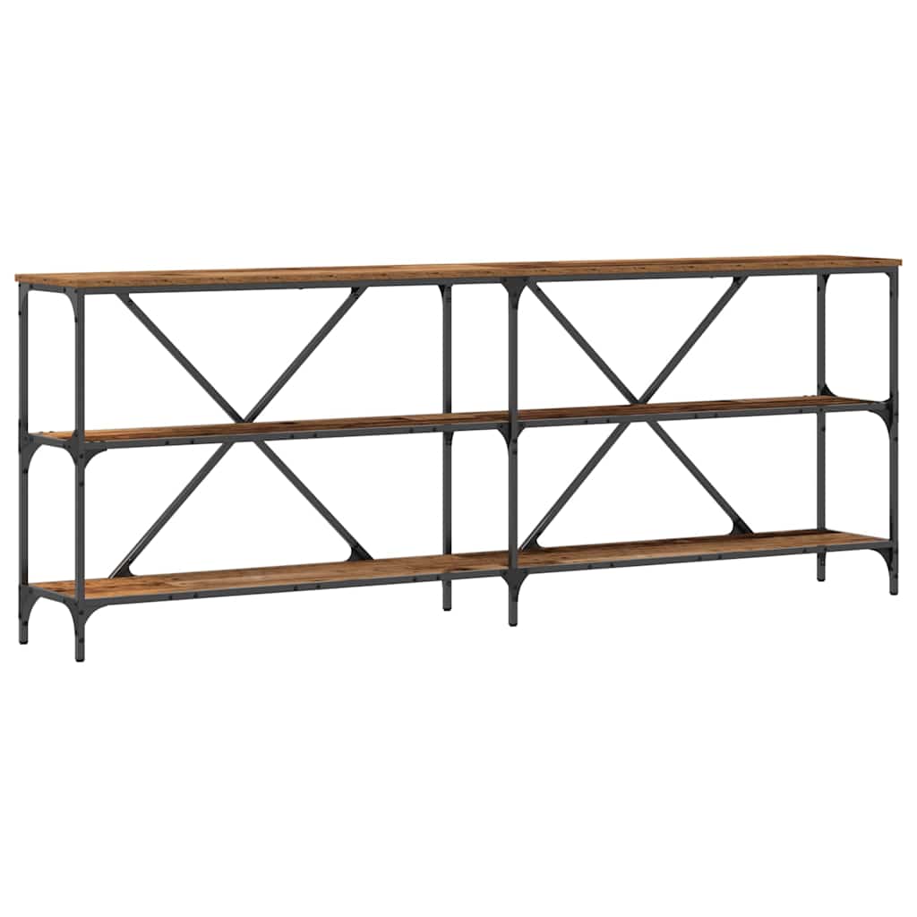 Table Console avec étagère Bois Ancien 200 x 30 x 75 cm
