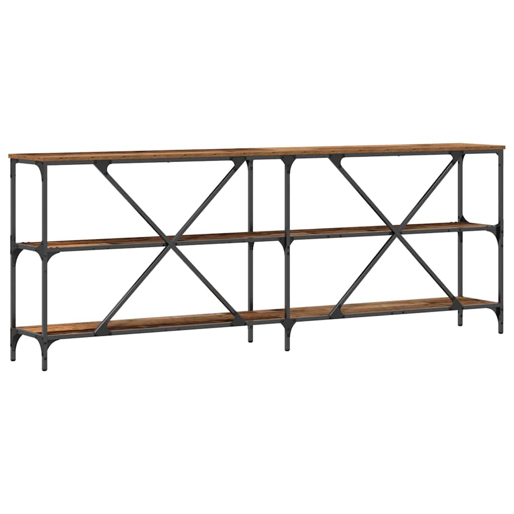 Table Console avec étagère Bois Ancien 200 x 30 x 75 cm