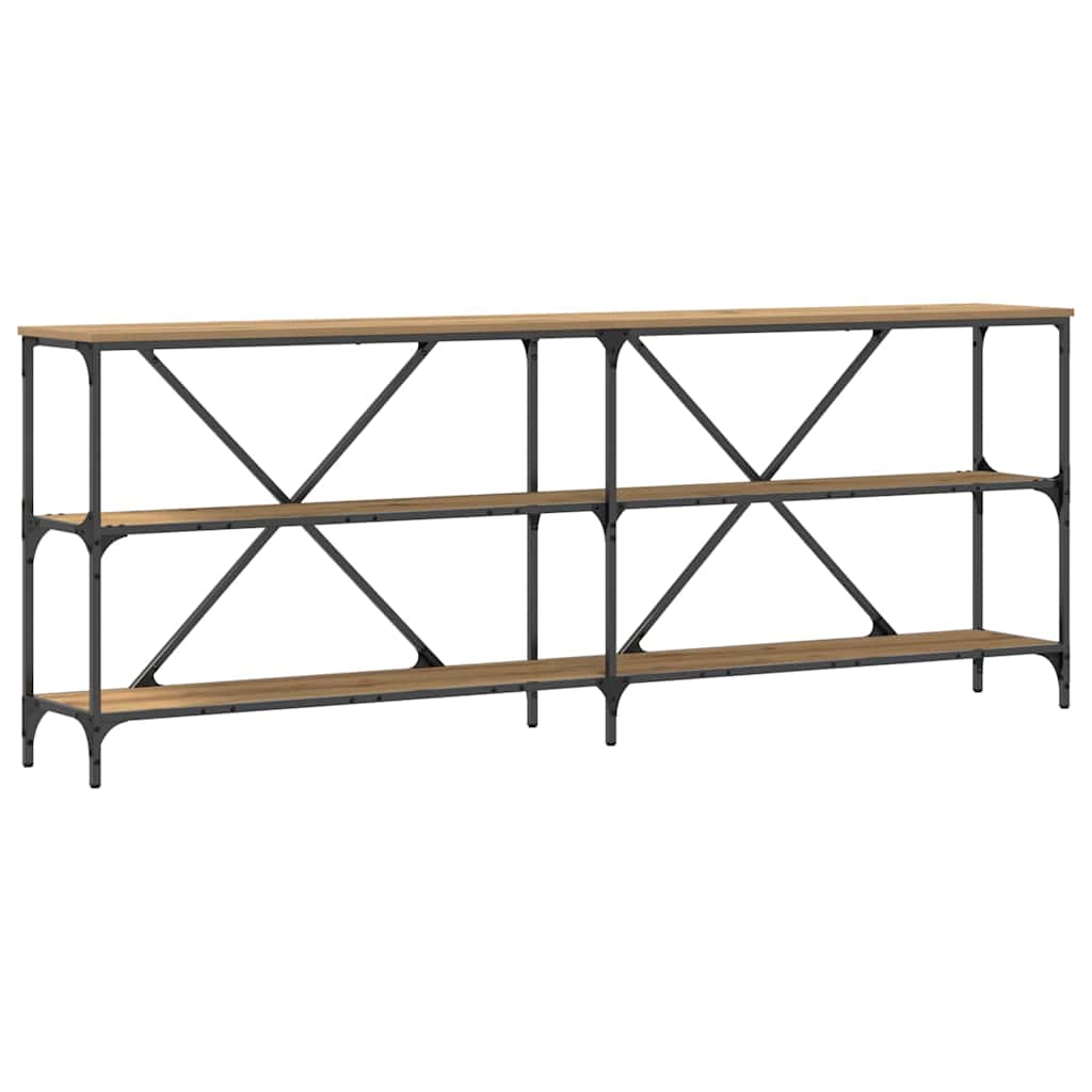 Table Console avec étagère chêne artisanal 200 x 30 x 75 cm
