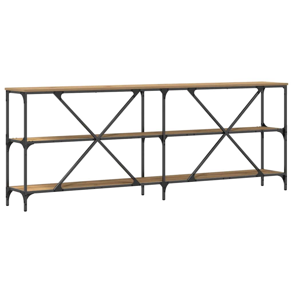 Table Console avec étagère chêne artisanal 200 x 30 x 75 cm
