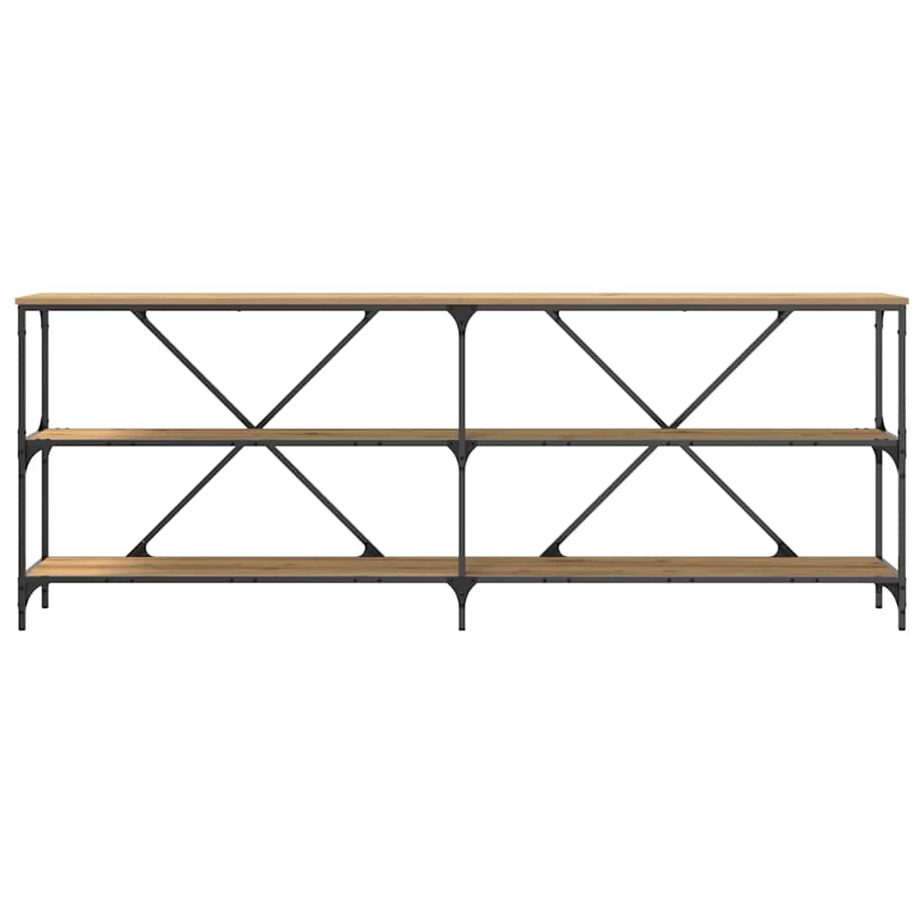 Table Console avec étagère chêne artisanal 200 x 30 x 75 cm