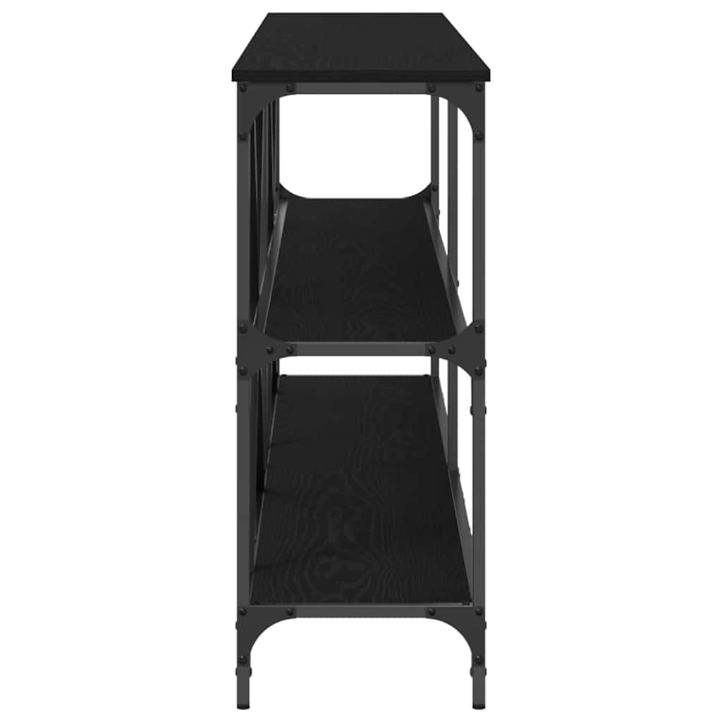 Table Console avec étagère Chêne noir 200 x 30 x 75 cm