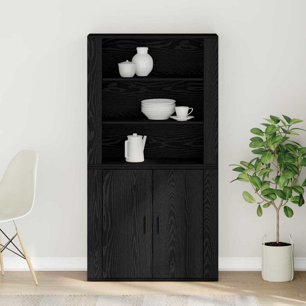 Étagère Chêne noir 80 x 33 x 150 cm Bois d'ingénierie