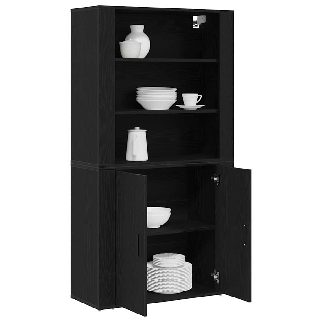 Étagère Chêne noir 80 x 33 x 150 cm Bois d'ingénierie