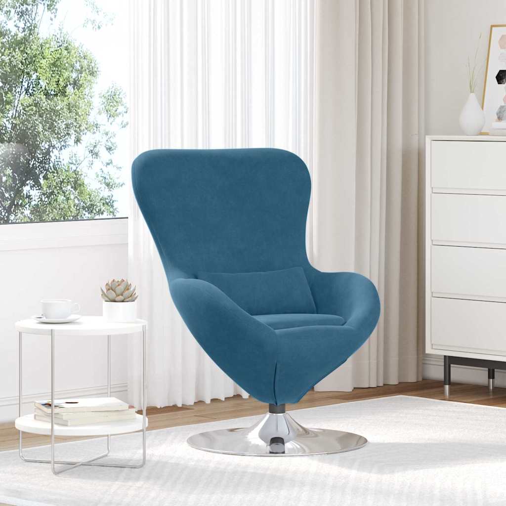Fauteuil œuf Bleu 63 x 73 x 90 cm Velours