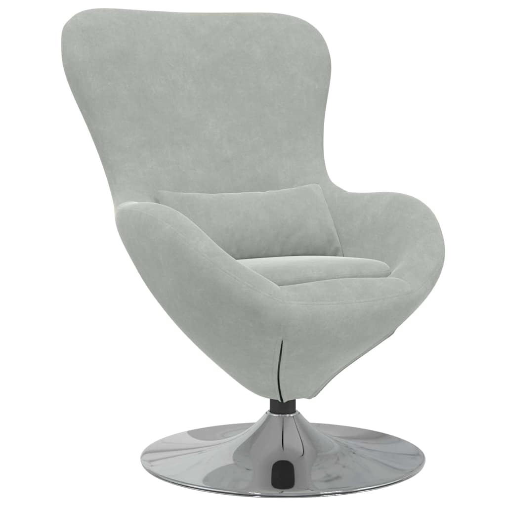 Fauteuil œuf Gris clair 63 x 73 x 90 cm Velours