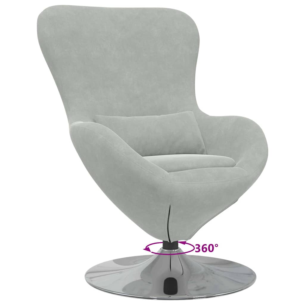 Fauteuil œuf Gris clair 63 x 73 x 90 cm Velours