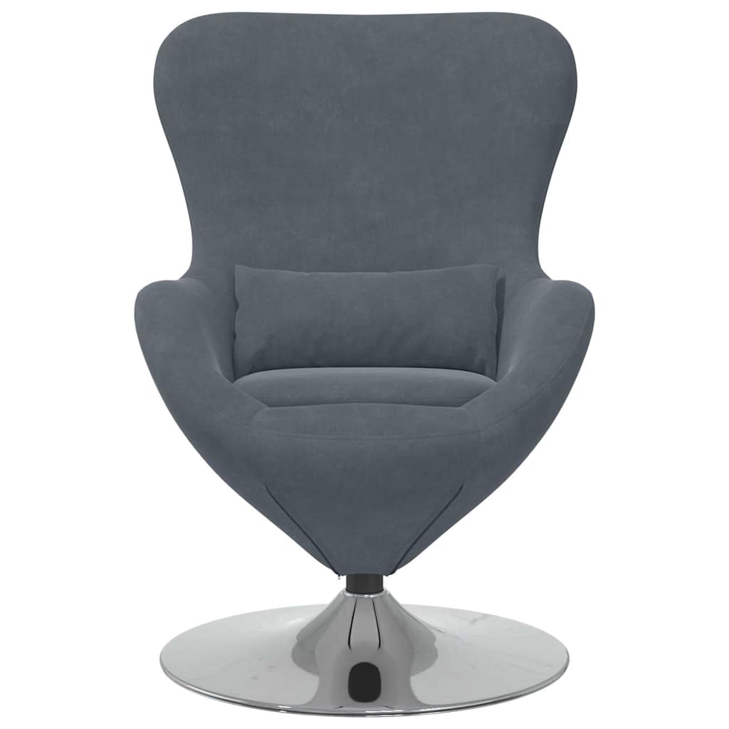 Fauteuil œuf Gris foncé 63 x 73 x 90 cm Velours