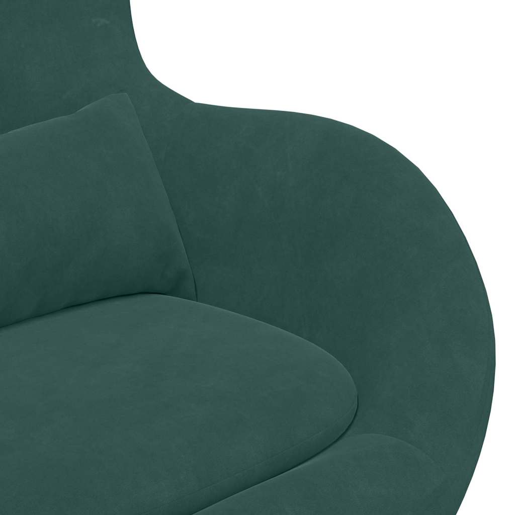 Fauteuil œuf Vert foncé 63 x 73 x 90 cm Velours