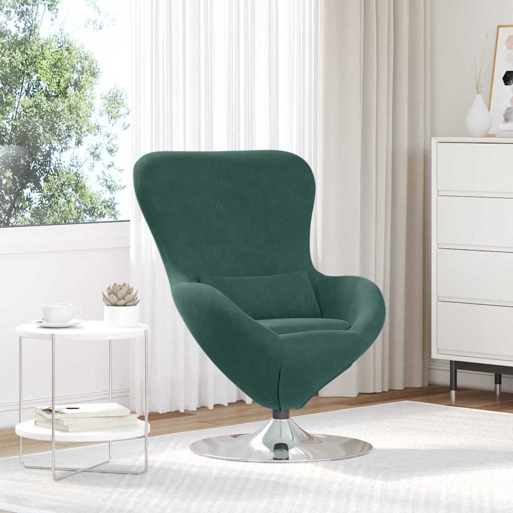 Fauteuil œuf Vert foncé 63 x 73 x 90 cm Velours
