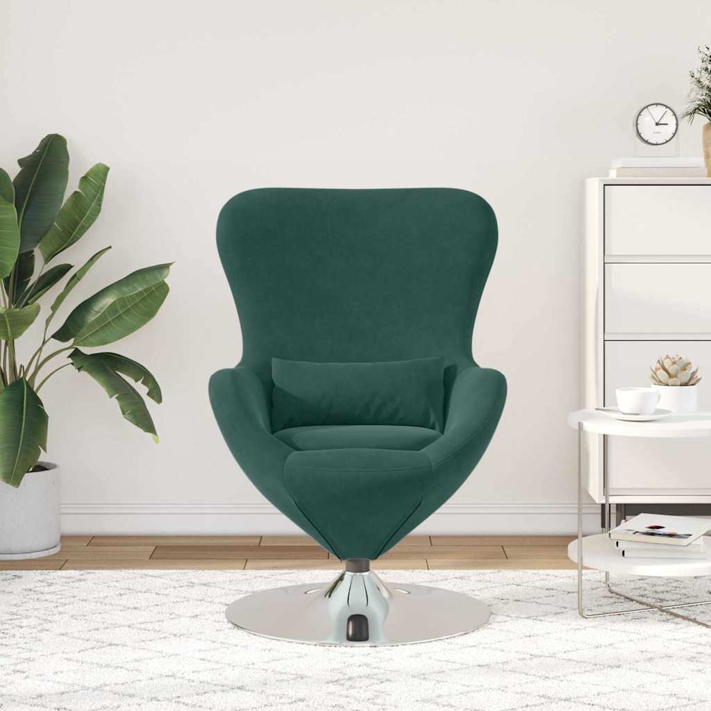 Fauteuil œuf Vert foncé 63 x 73 x 90 cm Velours