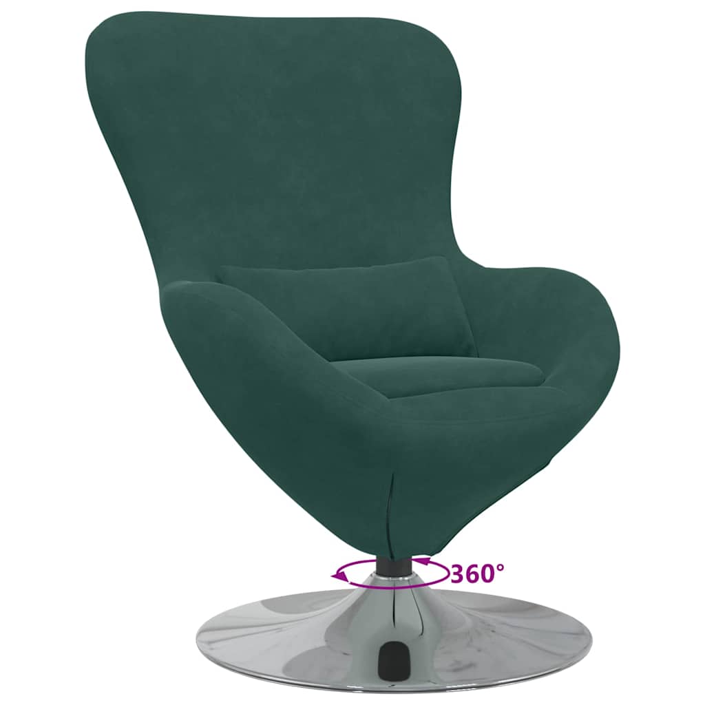 Fauteuil œuf Vert foncé 63 x 73 x 90 cm Velours