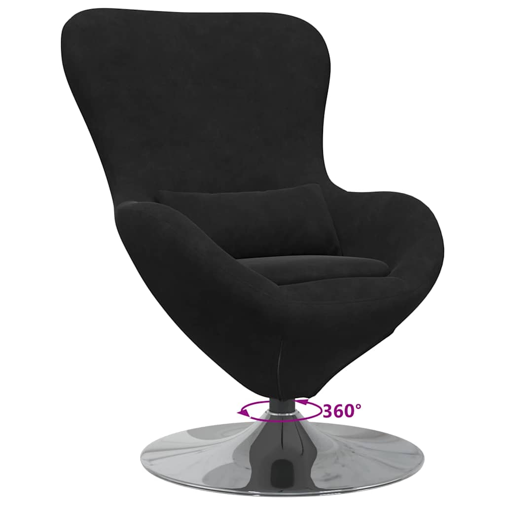 Fauteuil œuf Noir 63 x 73 x 90 cm Velours