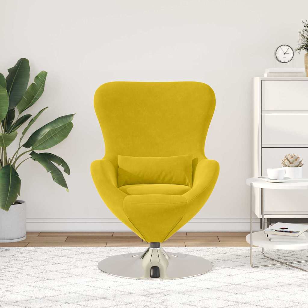 Fauteuil œuf Jaune 63 x 73 x 90 cm Velours