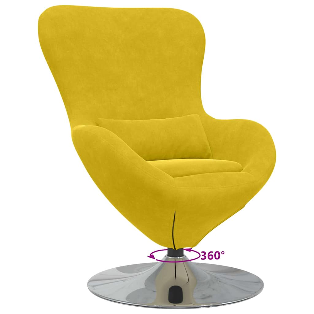 Fauteuil œuf Jaune 63 x 73 x 90 cm Velours
