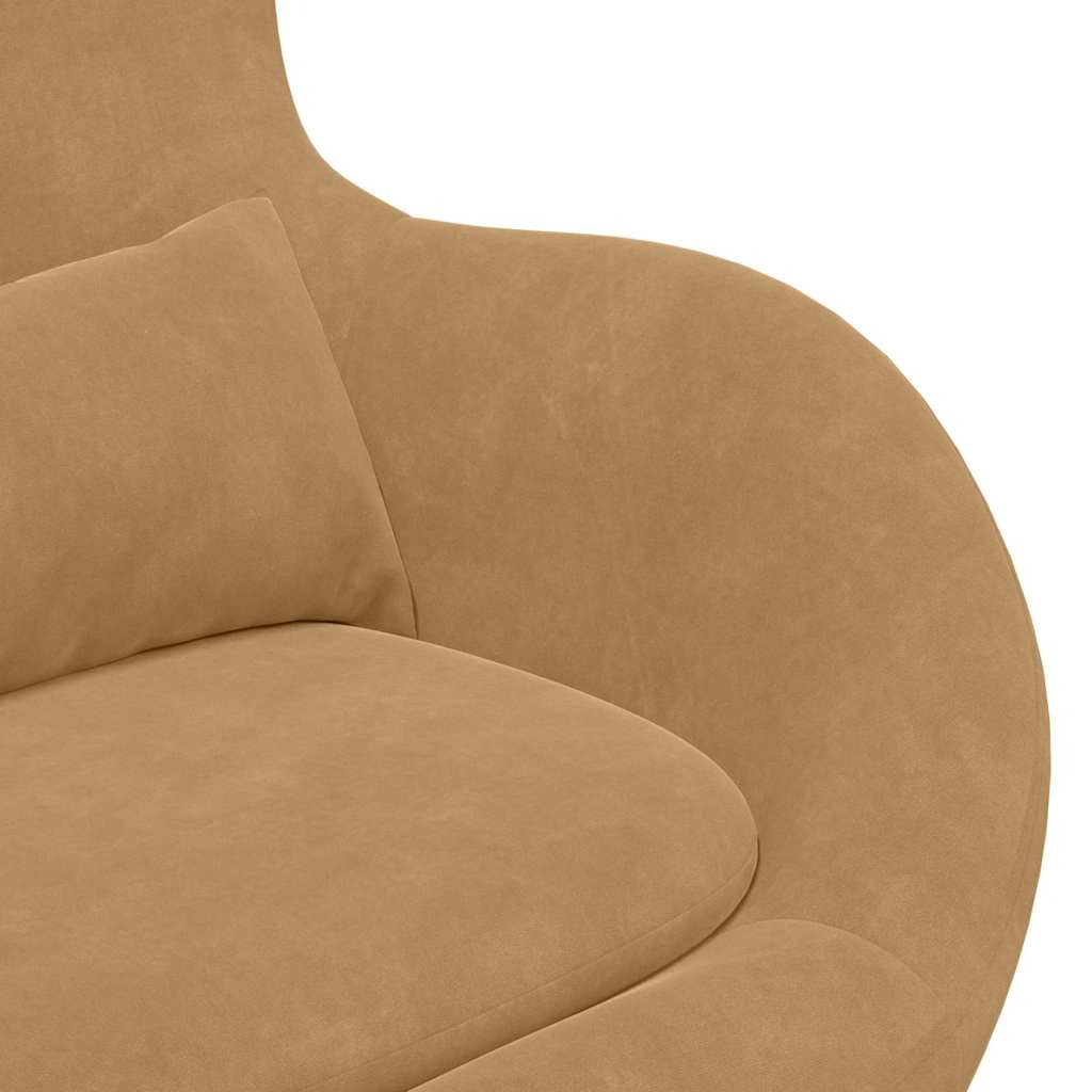 Fauteuil œuf Marron clair 63 x 73 x 90 cm Velours
