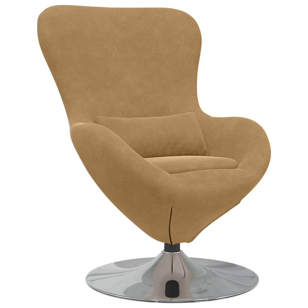 Fauteuil œuf Marron clair 63 x 73 x 90 cm Velours