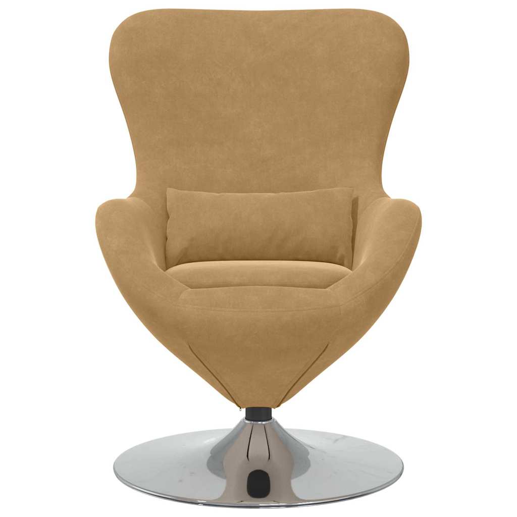 Fauteuil œuf Marron clair 63 x 73 x 90 cm Velours