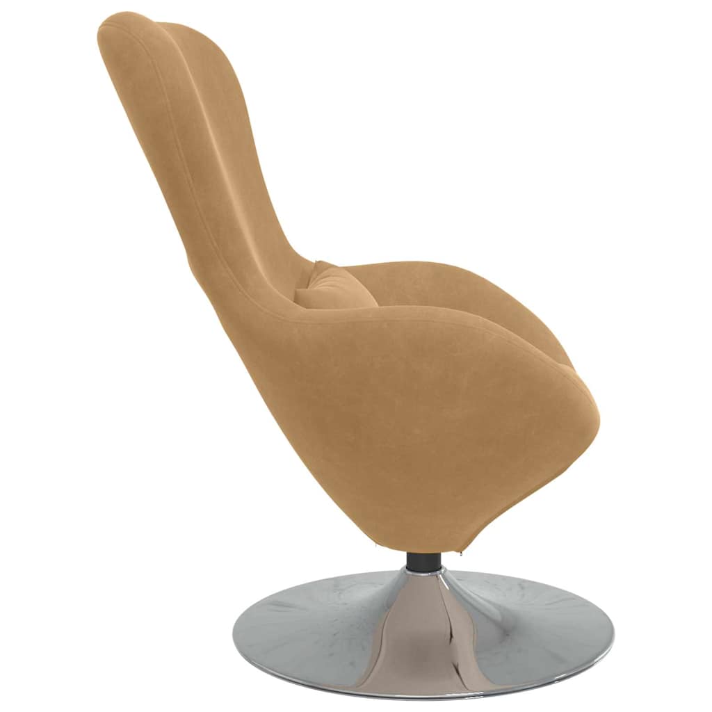 Fauteuil œuf Marron clair 63 x 73 x 90 cm Velours