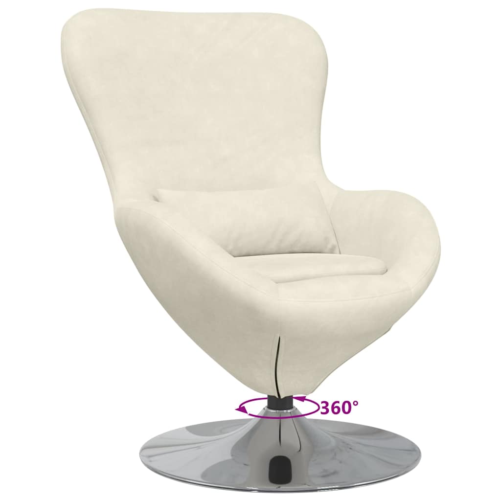 Fauteuil œuf Crème 63 x 73 x 90 cm Velours