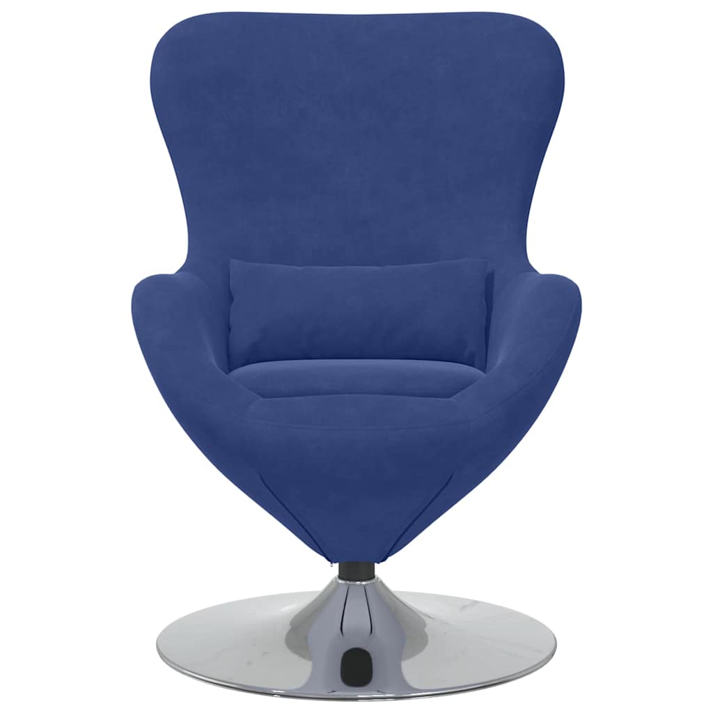 Fauteuil œuf Bleu police 63 x 73 x 90 cm Velours