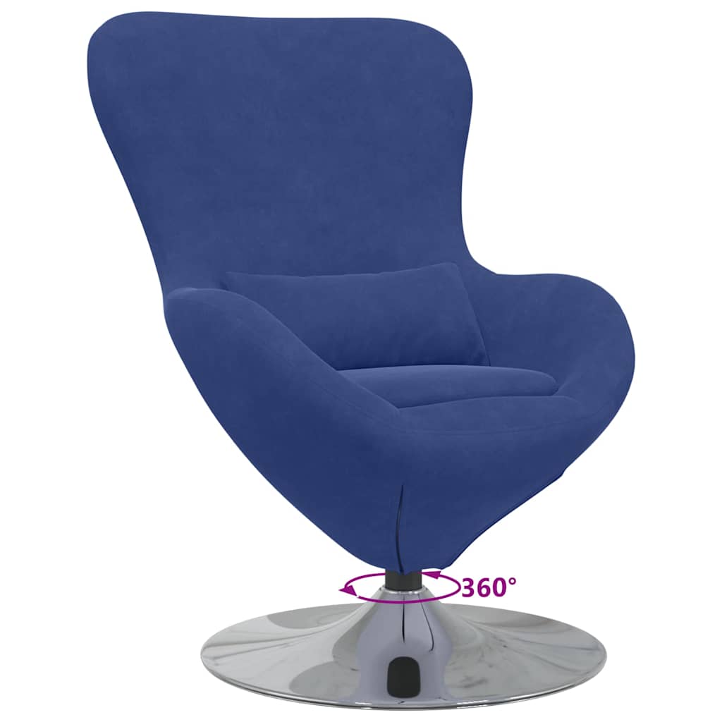 Fauteuil œuf Bleu police 63 x 73 x 90 cm Velours