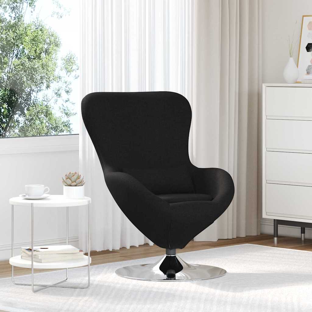 Fauteuil œuf Noir tissu