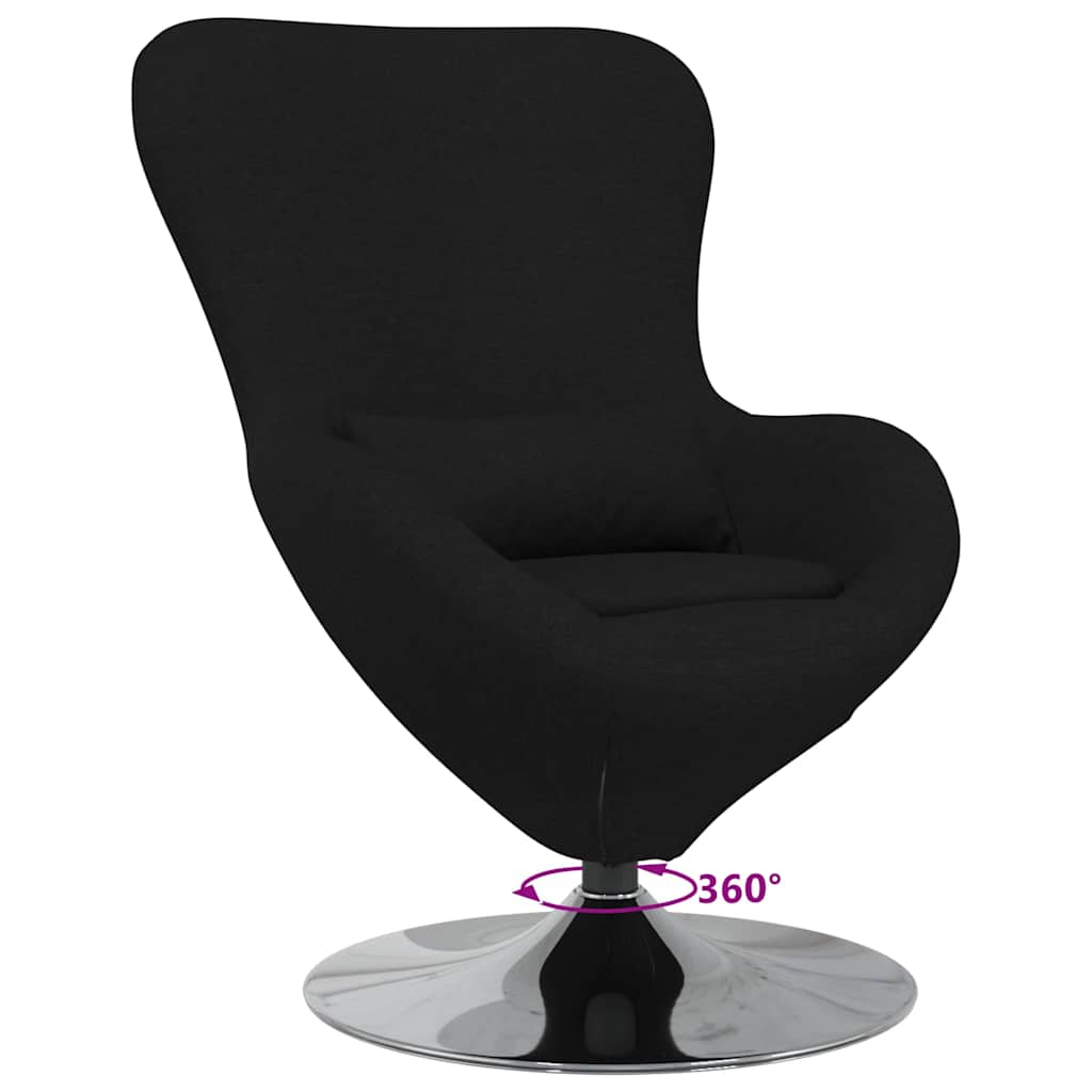 Fauteuil œuf Noir tissu