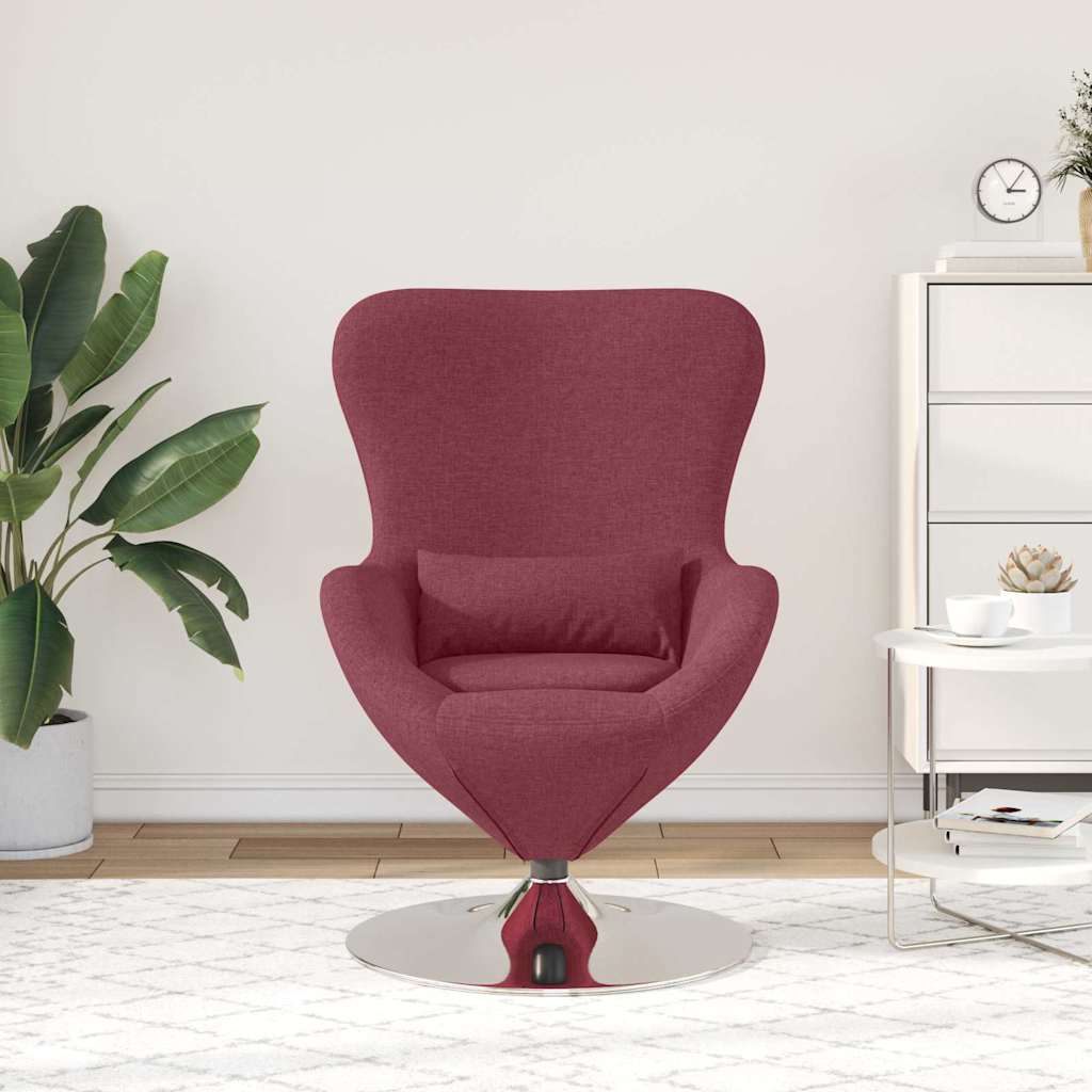 Fauteuil œuf Rouge bordeaux tissu