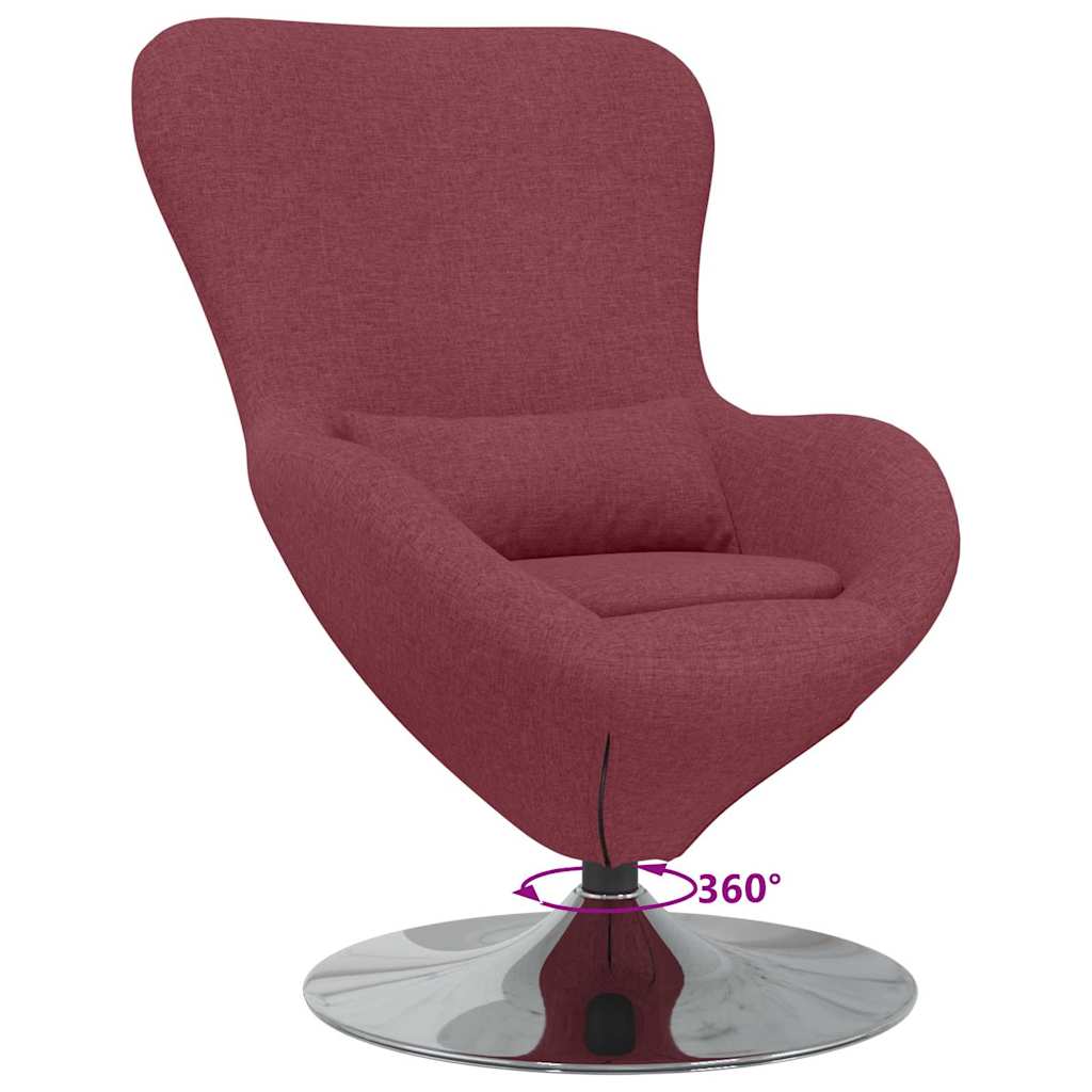 Fauteuil œuf Rouge bordeaux tissu