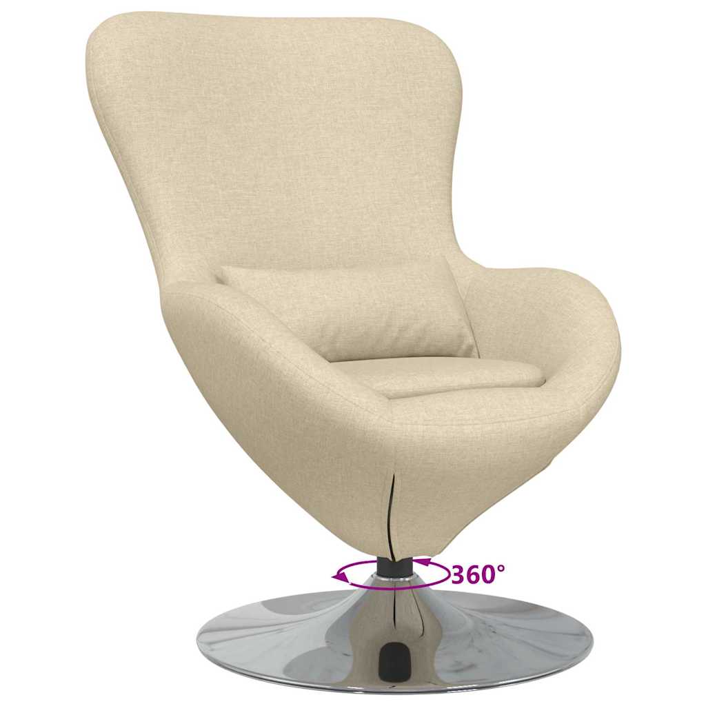 Fauteuil œuf Crème tissu