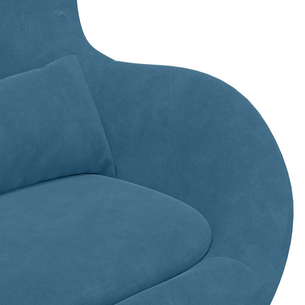 Fauteuil œuf 2 pcs Bleu 63 x 73 x 90 cm Velours