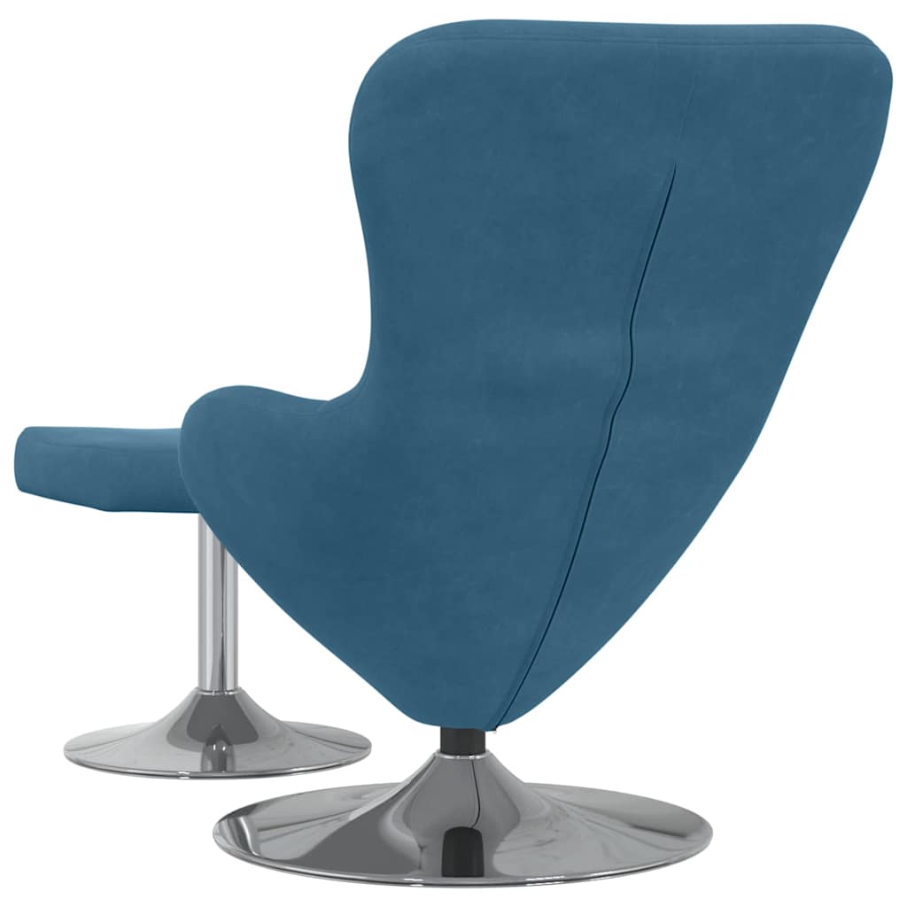 Fauteuil œuf 2 pcs Bleu 63 x 73 x 90 cm Velours
