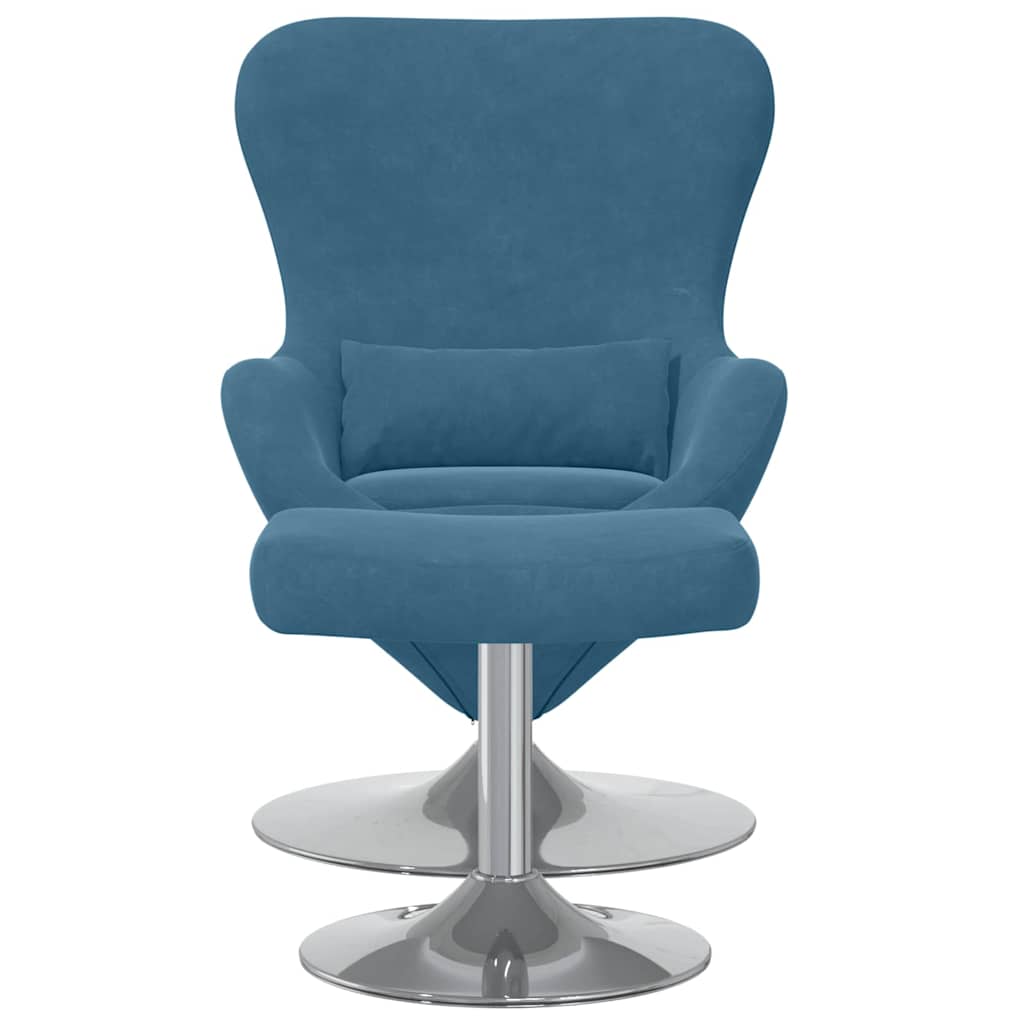 Fauteuil œuf 2 pcs Bleu 63 x 73 x 90 cm Velours